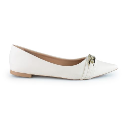 Sapatilha bico com corrente Desiré Off White