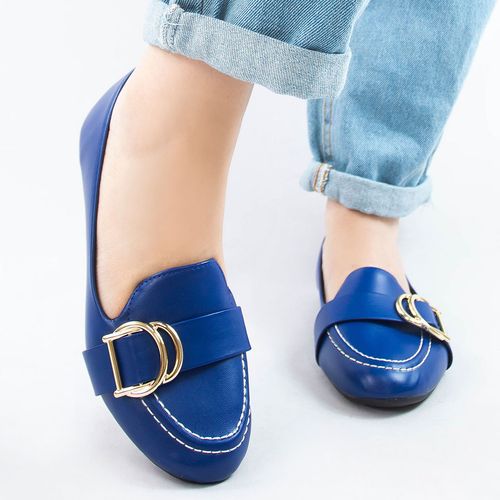 Mocassim bico redondo Joaquina Azul Bic