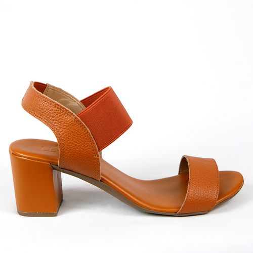 Sandália Salto Bloco Veronia Terracota