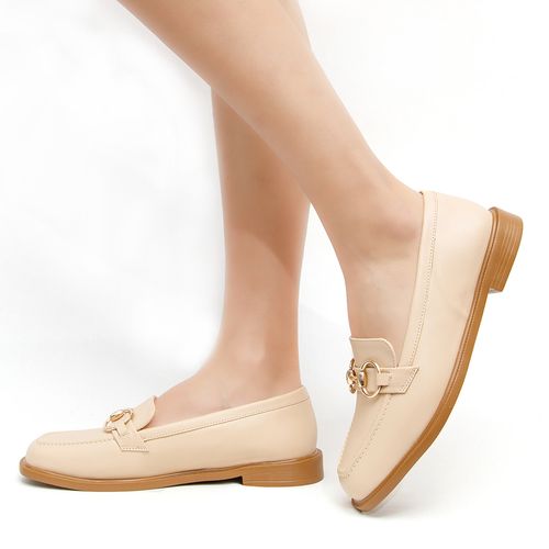 Mocassim craquelado  Creme