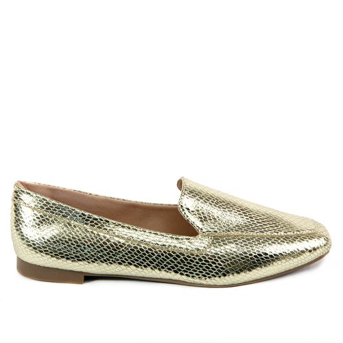 Mocassim Craquelado Méria Ouro Light