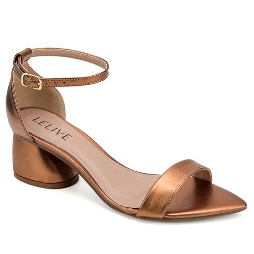 Sandália Bico Folha Fuji Bronze