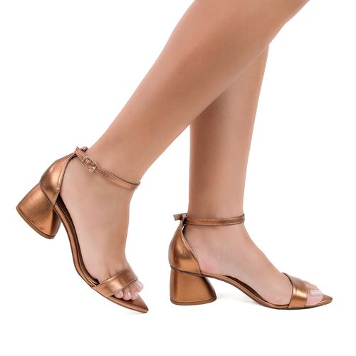 Sandália Bico Folha Fuji Bronze