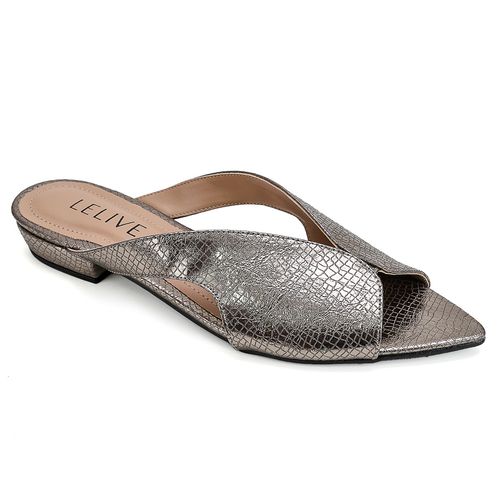 Mule Bico Folha Célia Prata Velho