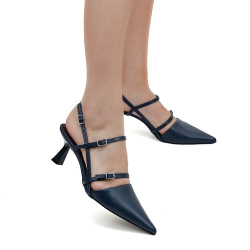 Slingback Luisiana Azul Marinho
