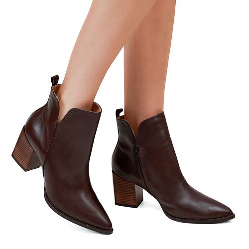 Bota Bico Fino Puno  Cacau