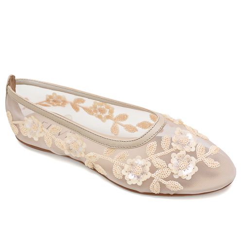 Sapatilha Flores Areia