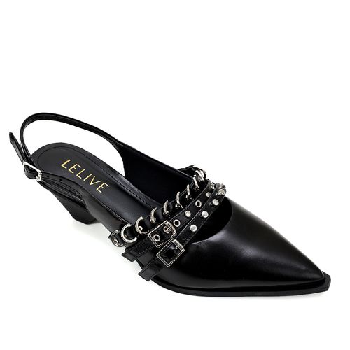 Slingback Patos Preto