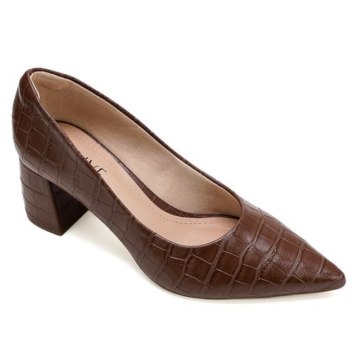 Scarpin Croco Piatã Cacau