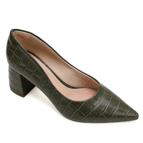 Scarpin Croco Piatã Oliva