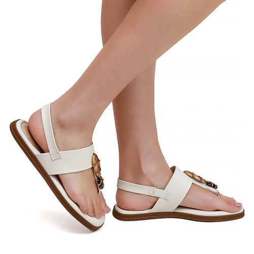 Rasteira Gaivotas Off White