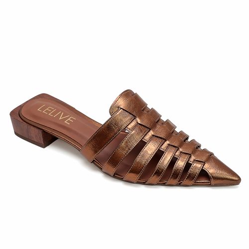 Mule Bico Alongado Lark Bronze